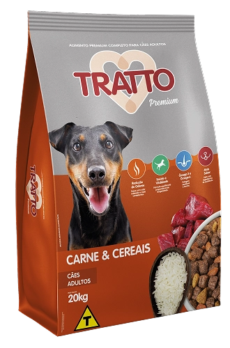 Tratto Premium Cães Adultos – Carne & Cereais