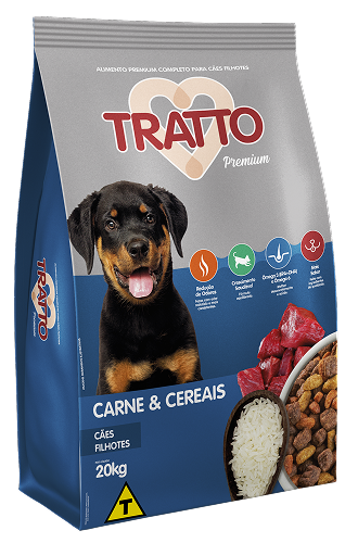 Tratto Premium Cães Filhotes – Carne & Cereais