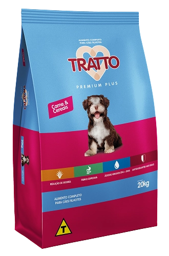 Tratto Premium Plus Cães Filhotes – Carne & Cereais